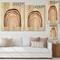 Designart - Terracotta Minimalist Boho Rainbow I - Modern Print on Natural Pine Wood